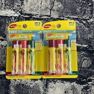 Carmex Moisturizing Lip Balm Fresh Cherry/Strawberry/Wintergreen/Cupcake- 2 Pack